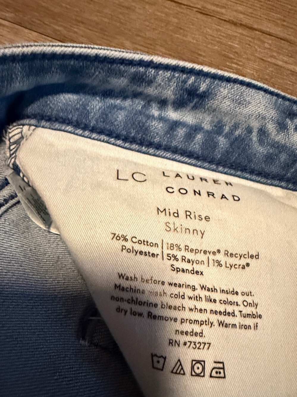 LC Lauren Conrad Light Wash Mid Rise Skinny Jeans - Picture 3 of 7